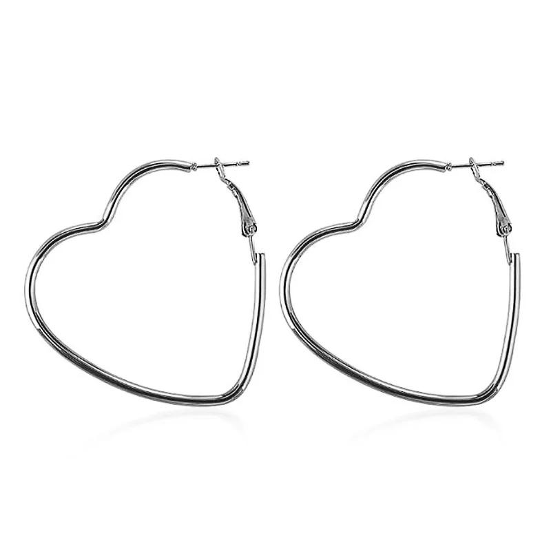 Fashion New Women's Hoop Earrings Red Pink Blue Green Smooth Loop Earrings for Female Exaggerated Ear Zircon Unusual Earrings