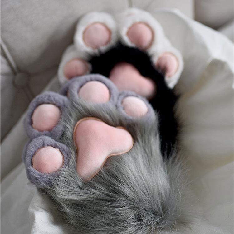 Katzenpfoten Handschuhe Plüsch Tierpfoten Handhandschuhe Cosplay Party Kostüm Handwärmer