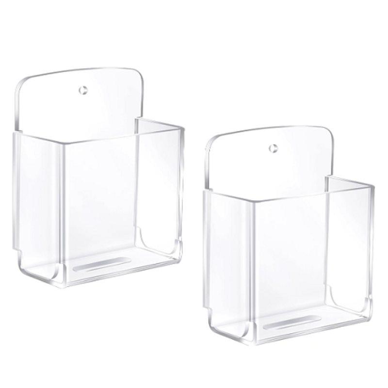 

ABFS Phone Holder Remote Control Holder Adhesive Wall Mount Pack Of 2 Acrylic Organizer Media Storage Box прозорий