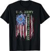 Vintage USA American Flag US Army Proud Retired Veteran Gift Unisex T-Shirt