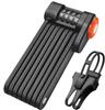 Foldable Bicycle Lock - AIMOONSA - Model with Mount - 5 Mm Hardened Steel - 4-Digit Combination - 85 Cm