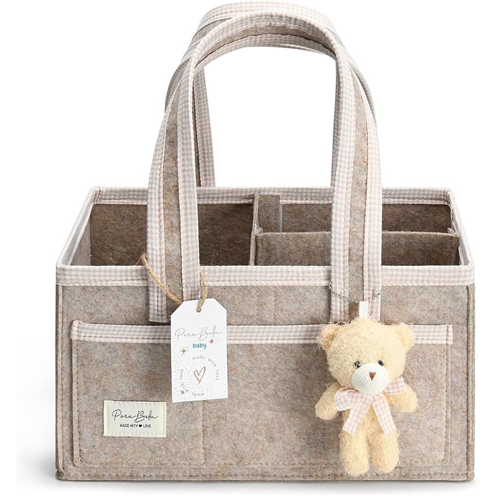 Portable diaper storage basket, baby baptism gift basket bag, nursery storage basket, suitable for newborn boys and girls