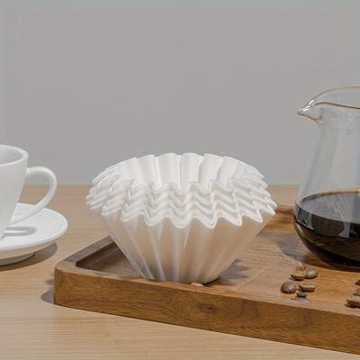 Kaffeekanne Filterpapier von Hand Tropfbecher 50 Stück Kaffeemaschine Filter Fan Kuchenform & V-förmig