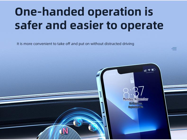 Magnetic Adhesive Car Phone Holder, Rotatable & Foldable, Multifunctional Accessory