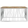 VidaXL Table basse argenté acier inoxydable-bois massif récupération 350072