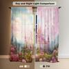 Princess Castle Window Curtains Kids Girls Magic Pink Fantasy World Fairytale Landscape Baby Living Room Bedroom Nursery Made Of Polyester Area Decor