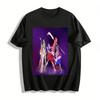 Anime Style Chinese Style Fantasy Girl Group Print Top Casual Cool Female Warrior Graphic Tee Pure Cotton T-shirt