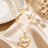 3Pcs/Set Women Necklace Three-Layer Stacking Design Heart Charm Choker Necklace Adjustable Length Layered Jewelry