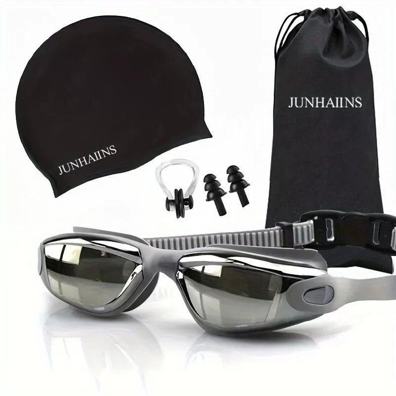 

Set de natación para adultos gafas antivaho de alta definición con gorro de natación 4 piezas
