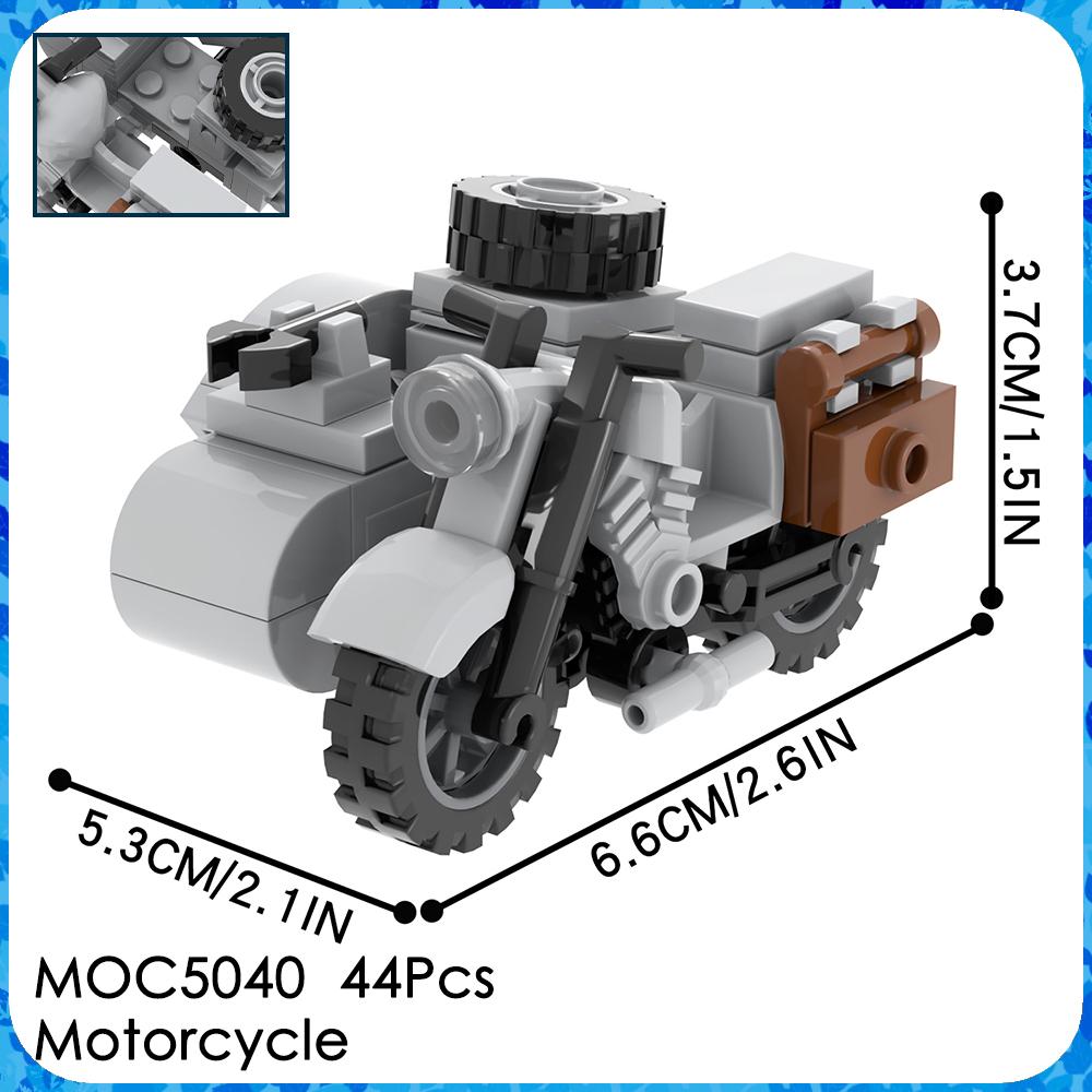 MOC WW2 Waffenziegel Motorrad Haubitze Waffenständer Militärfahrzeug Kompatible Figuren Bausteine Spielzeug Für Kinder Erwachsenen Geschenk