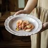 French Lace Deep Plate Exquisite Ceramic Plate Restaurant High Value Dessert Plate Dinner Plate Household Plate Tableware Plate