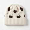 Multi-color wool blended knitted hat autumn and winter retro versatile love jacquard wool hat warm cute ear hat