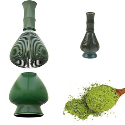 Two-Piece Tea Ceremony Utensil Set ABS Matcha Whisk, Plastic Chasen, and Chasen Whisk, Quick-Drying, Matcha Whisk for Tea Ceremony (Green)
