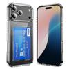 For iPhone 17 Pro Max Clear Phone Case with 2Pcs Screen Film WANLONFENG CK1 Series Card Holder Cover (Big Lens Hole)