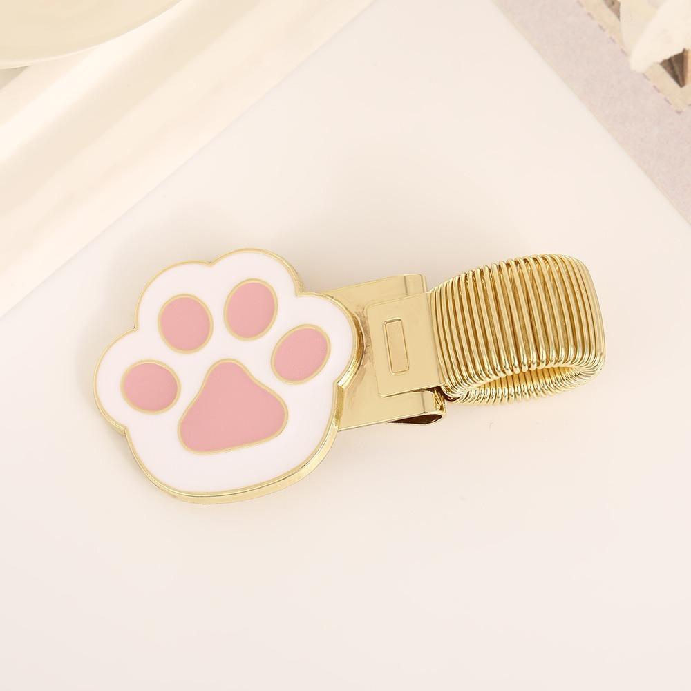 Portable Metal Spring Pen Clip Cartoon Cat Claw Shape Pencil Holder Pen Holder Student
