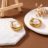 Gold-Plated Titanium Steel C-Shaped Hoop Earrings for Women - Non-Fading, Simple Luxury Jewelry.