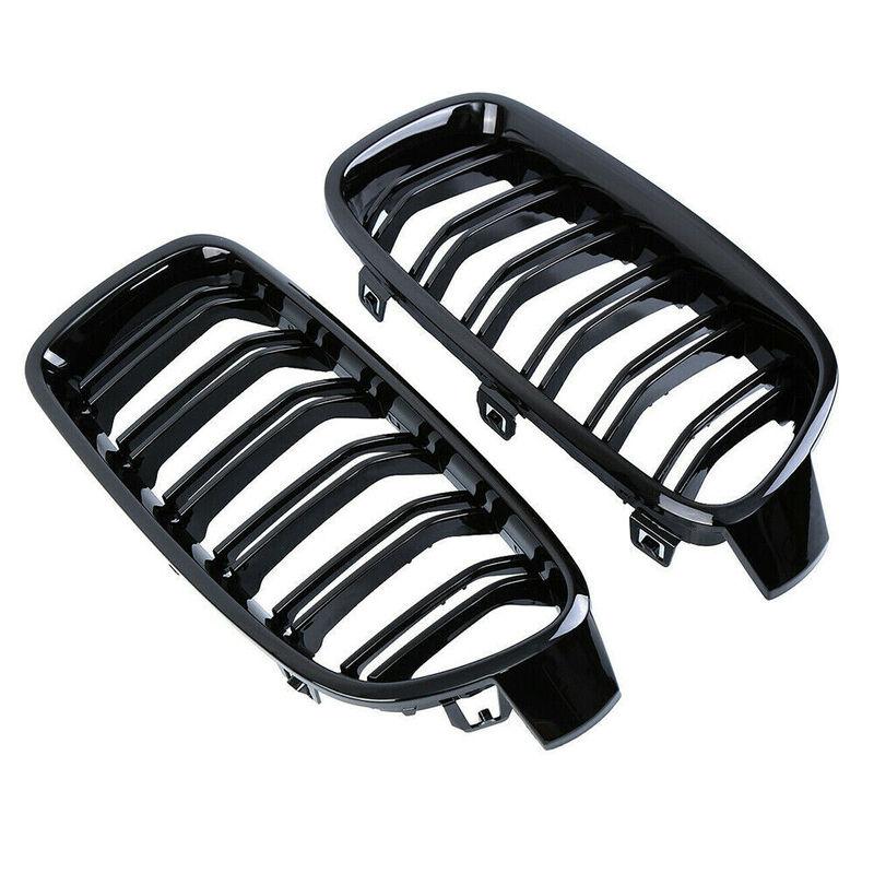 For BMW 3 Series F30 F31 F35 2012-2018 Double Slat Style Black Grille Front Kidney Mesh Racing Grill Car Replacement Part