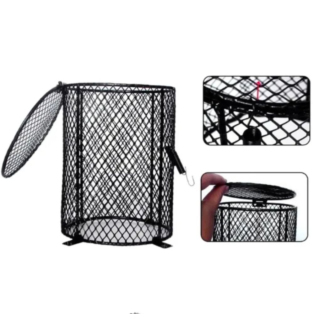 Metal Mesh Heating Bulb Lamp Enclosure Round and Square Shape Reptiles Heat Lamp Guard  Reptiles