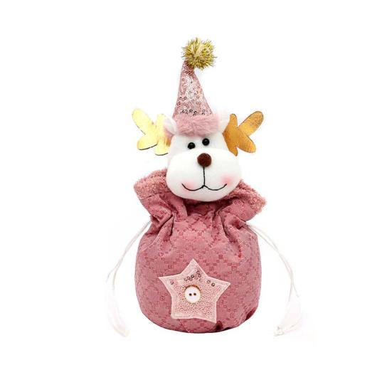 Yousheng 1/2/3Pcs Christmas Gift Bag Santa Claus Snowman Reindeer Design Festive Theme Xmas Candy Bag with 3D Embroidery Party Decoration