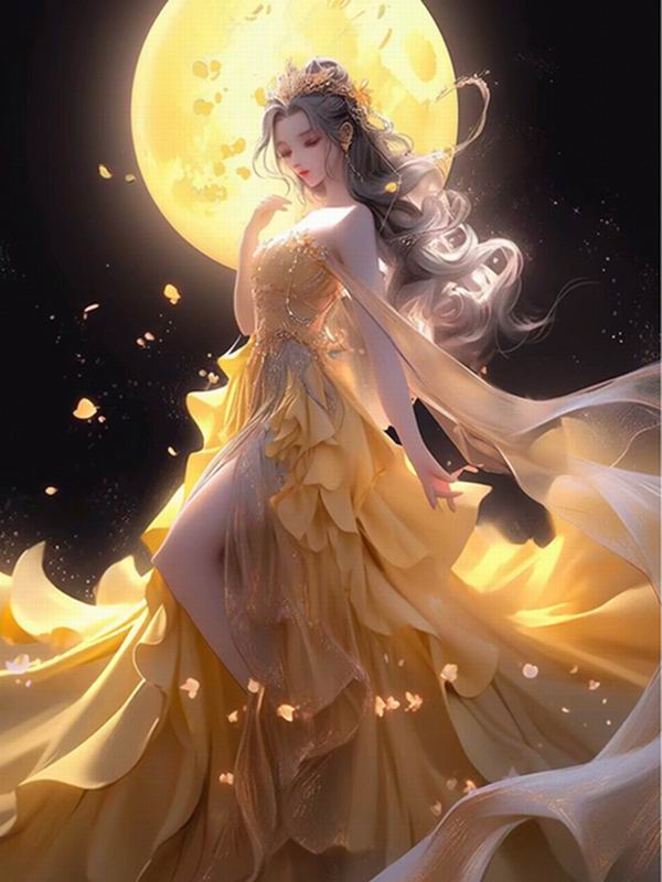 Moon Fairy Girl Diamond Painting Diy Full Square Round Drill Rhinestone Embroidery Fantasy Goddess Mosaic Cross Stitch Kits Princess Wall Decor