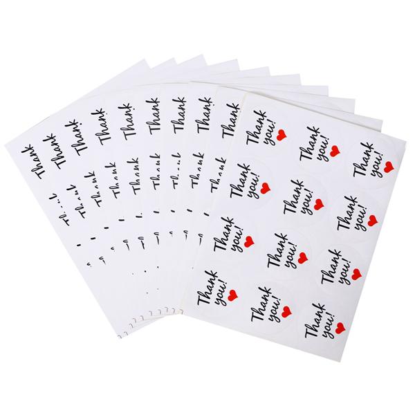 60//120pc Thank You Label Flower Seal Adhesive Sticker Packaging Tag Decor Crafts