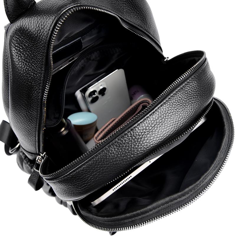 Women's Genuine Leather Backpack  Soft Leather School Bag  Large Capacity Travel Bags