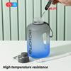2 Litre Spor Su Şişesi Samanlı Büyük Kapasiteli Spor Ölçekli Degrade Su Isıtıcısı Açık Plastik Taşınabilir Su Şişesi