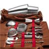 Travel Bartender Kit Bag Outdoor Toolkit Convenient Bartending Toolkit Cowhide Canvas Bag Anti-Slip and Wear-Resistant