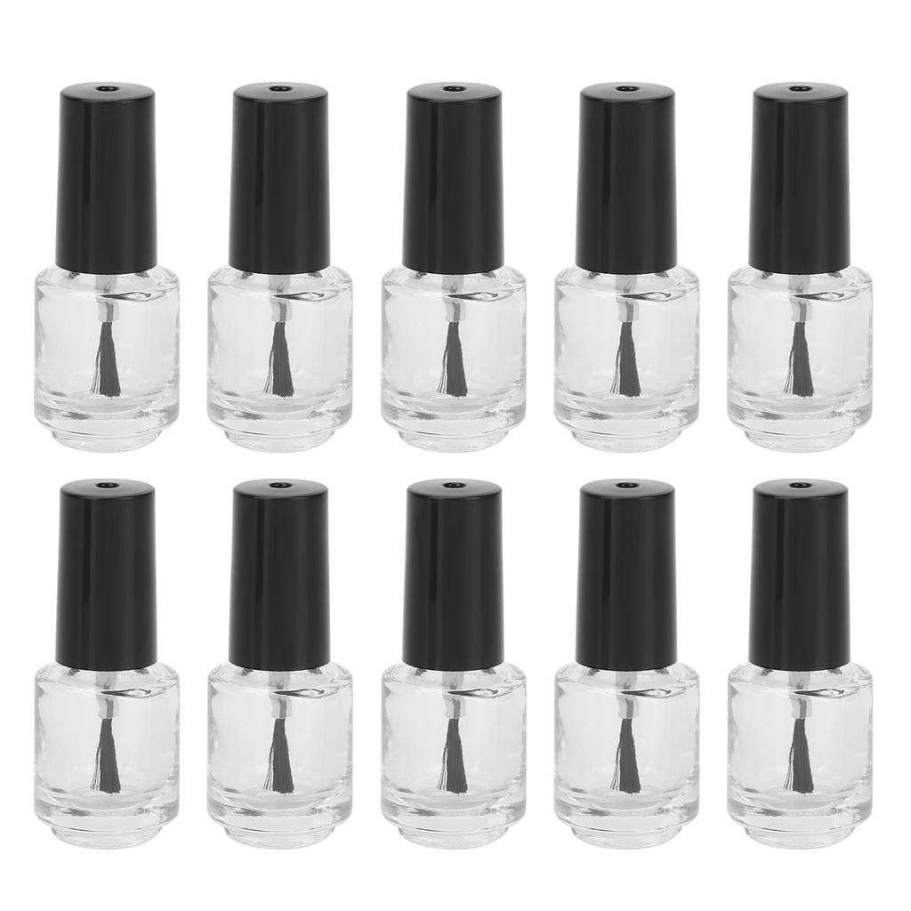 10pcs 5ml Professional Empty Nail Polish Glass Bottle with Brush Cap Funnel Mixing Balls