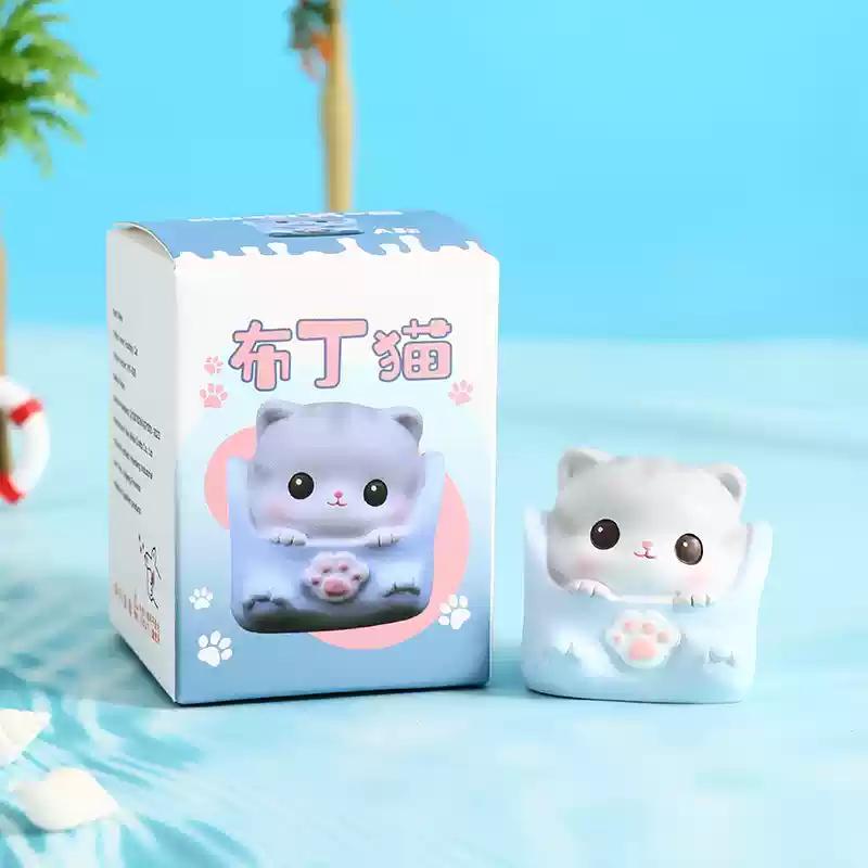 

Cute Healing Pudding Meow Cat Ornament Computer Desktop Decoration Car Doll Emotional Stability Small Gift Creative Fortune Cat