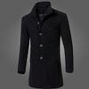Men Jacket Warm Winter Trench Long Outwear Button Smart Overcoat 