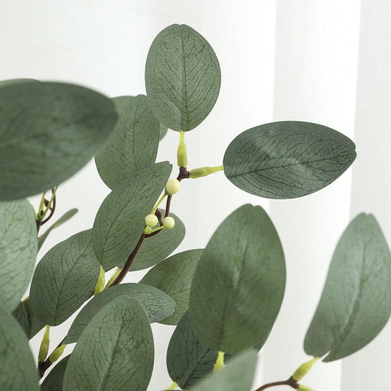 Artificial Water Money Leaf Vase Bonsai Faux Greenery Eucalyptus Branch Desktop Decor Floral Arrangement Bottle Realistic Home