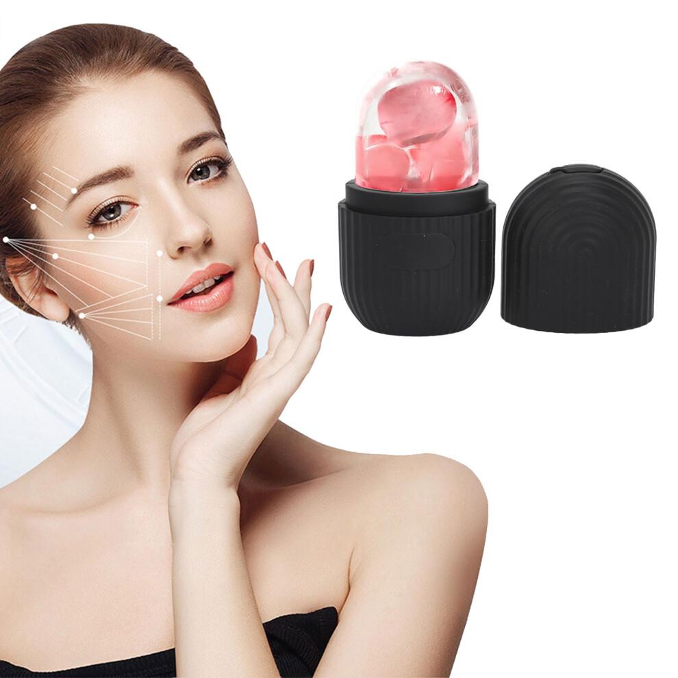 2pcs Ice Face Roller Reducing Puffiness Silicone Facial Eye Cold Roller Massage Tool for Home Black