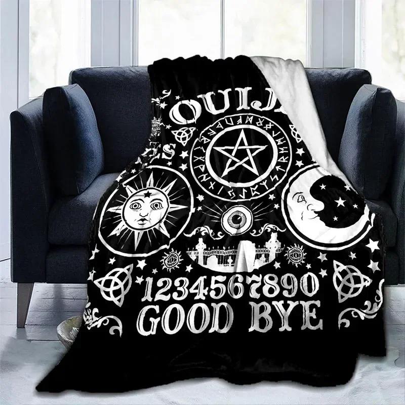 Cat Skulls Board Throw Blanket Witchy Premium Blanket Gothic Home Decor Goth Blanket Halloween Decor Witchcraft Blanket