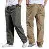 Spring Summer Loose Casual Cargo Pants Male Elastic Waist Solid Color Straight Trousers Men's Clothing