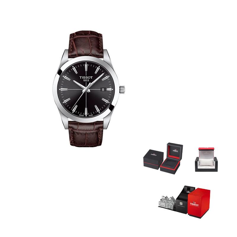 

TISSOT Windy Collection Quartz Movement 100m Water Resistance Men s Watches Watch 40mm Black Dial T127.410.16.051.01 Brown Strap