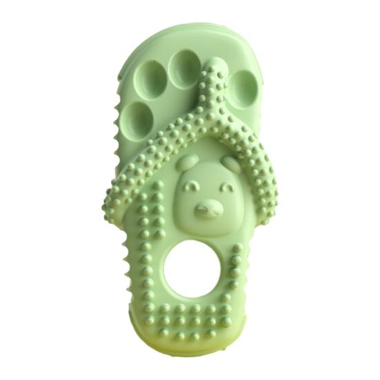 Jouet à mâcher pour chien en forme de pantoufle Caoutchouc Pantoufle Jouet de dentition pour chiot Jouet de nettoyage des dents pour mordeurs agressifs Mordiller Mâcher
