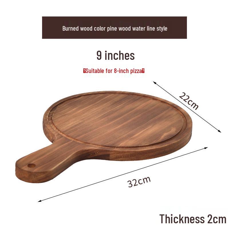 Japanese Style Round Wooden Pizza Pan and Tray