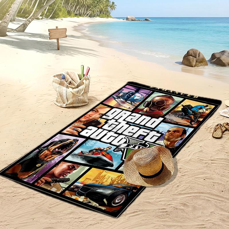 Asciugamano da Spiaggia GTA, Asciugamano Morbido Assorbente ad Asciugatura Rapida per Spiaggia Piscina Nuoto Viaggio Casa