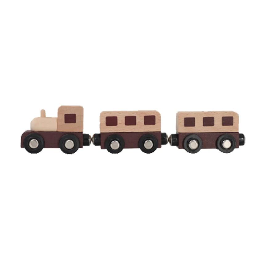 Non-Toxic Wooden Track Electric Locomotive Train Magnetic Car Toy For All Brand Wooden Train Track Railway Toys For Kids Educational Toys