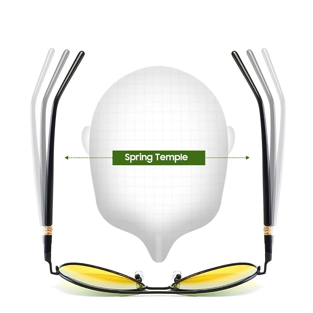 Herren Tag- und Nachtsichtbrille Edelstahl Aviation UV400 Polarisierte gelbe Linse Damen Autofahrer-Sonnenbrille Klassische Schutzbrille