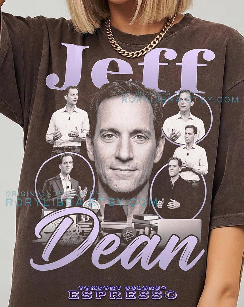 Jeff Dean Vintage Tech Icon Collage Comfort Colors® TShirt and kids tshirt, Computer Science Fan Gift Retro Bootleg Graphic Tee