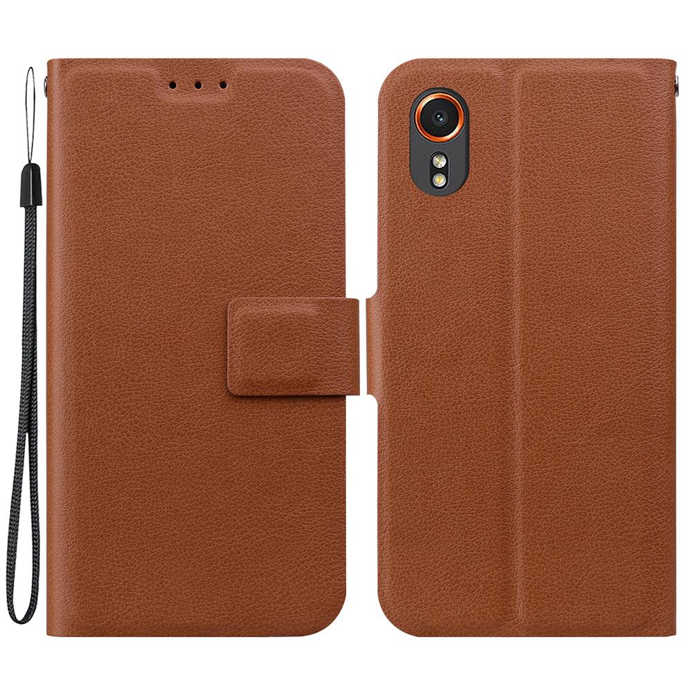 For Samsung Galaxy Xcover7 Case Ultra-Thin PU Leather+TPU Phone Cover with Card Slot