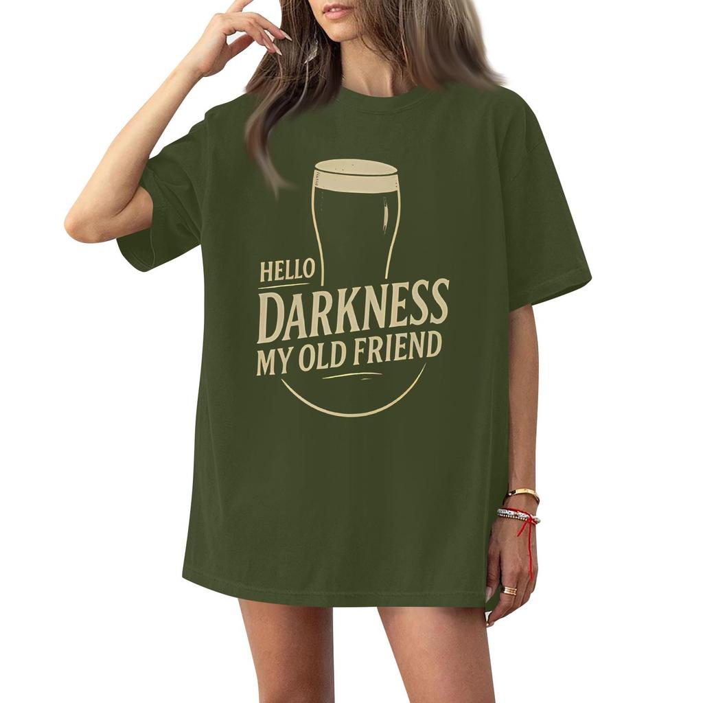 Women's Casual Fashion Round Neck St. Patrick Print Short Sleeve T-Shirt Top