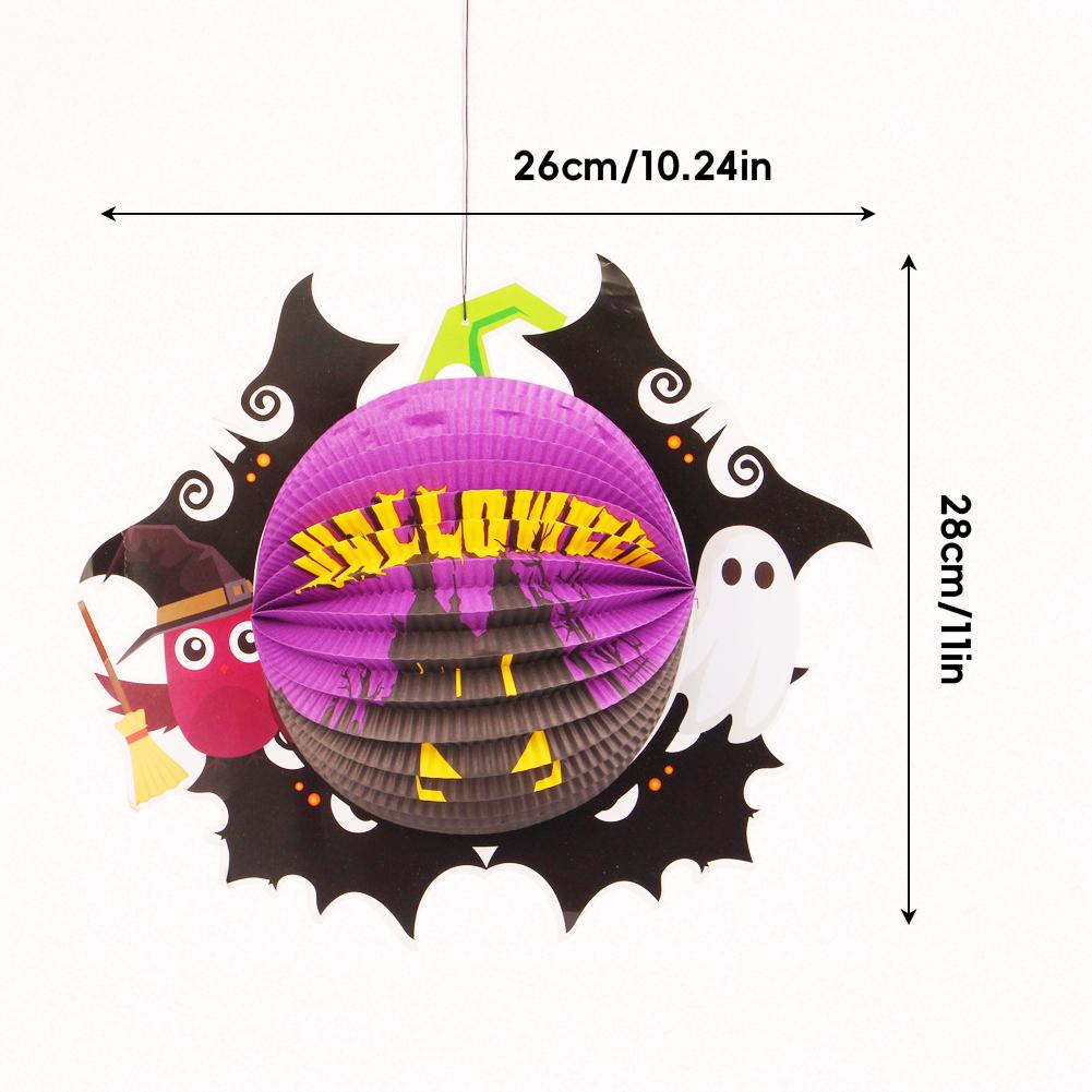 Halloween Hängedeko Geist Hexe Spinne Kürbis Papierlaternen DIY Halloween Hänge-Bastelarbeiten Halloween Veranda Deckenhänger