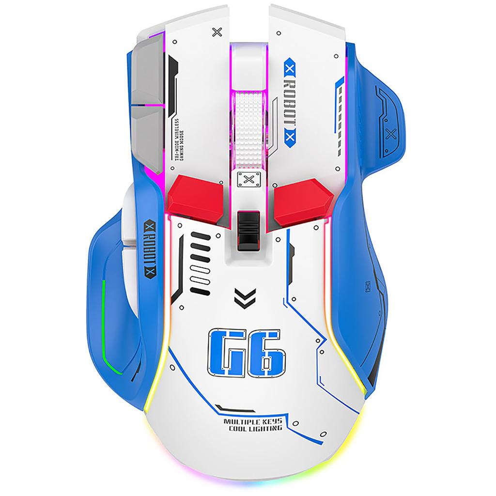 Wireless Bluetooth Gaming 10 Macro Programmable 3 Modes 5 Adjustable 11 RGB Silent and Ergonomic Mouse, Keys, Connection 2.4G, Wired, BT, DPI,