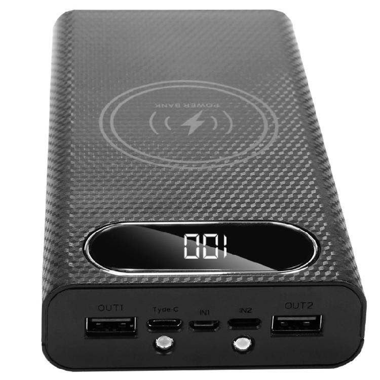 Detachable 5W 10W 22.5W QC3.0 LCD 6x21700 Battery for Case Power Bank for Shell