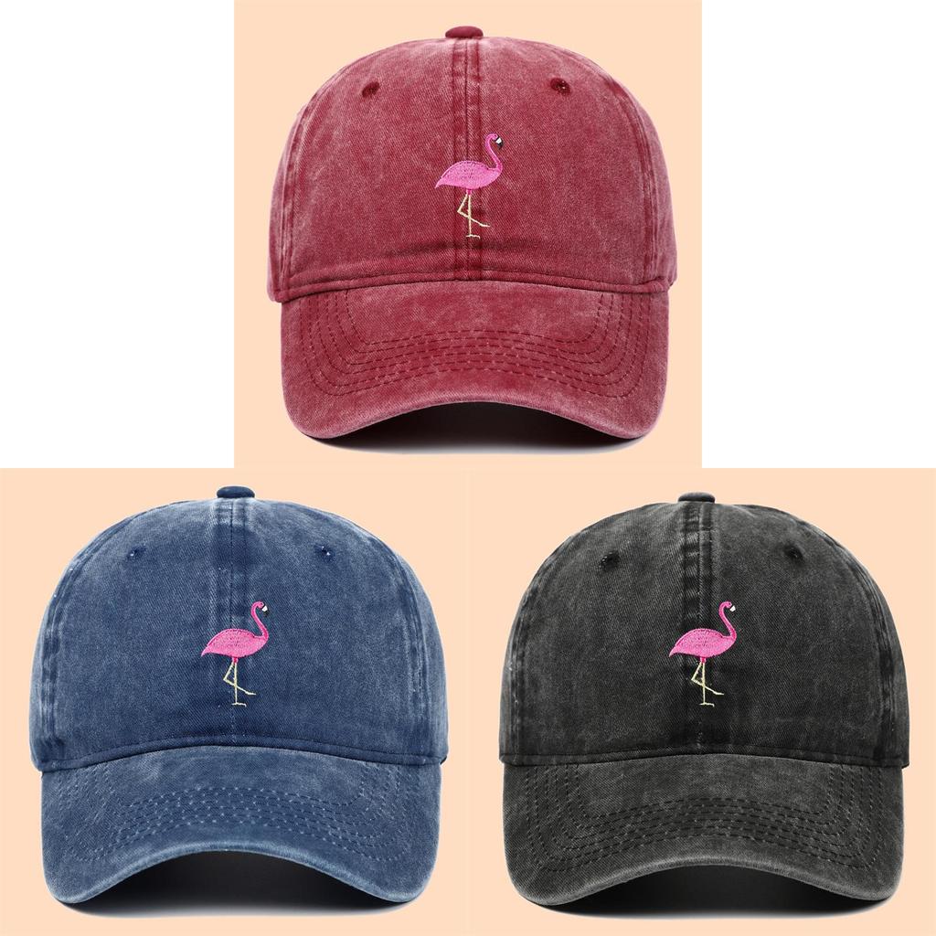 Fire Flamingo Embroidered Baseball Cap With Sun Protection For Outdoor Casual Wear