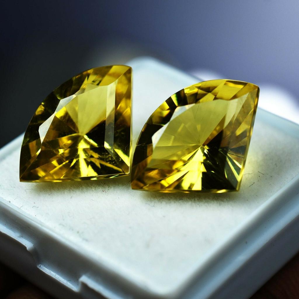 Natural Yellow Sapphire 20 Ct Fancy Cut Pair   Gemstone Gift For Her
