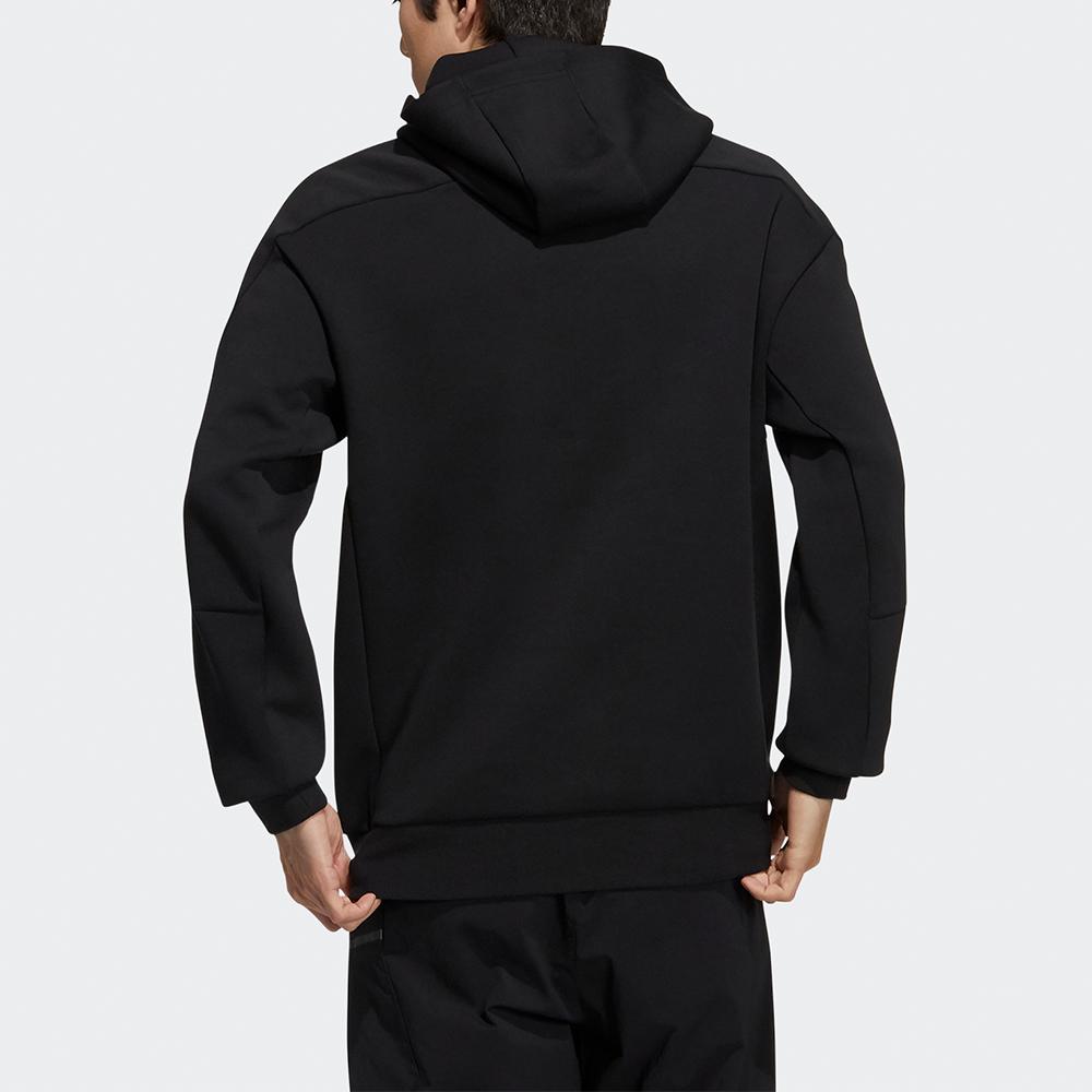 Adidas Solid Color Pullover Hoodie Men Tops Black H39211
